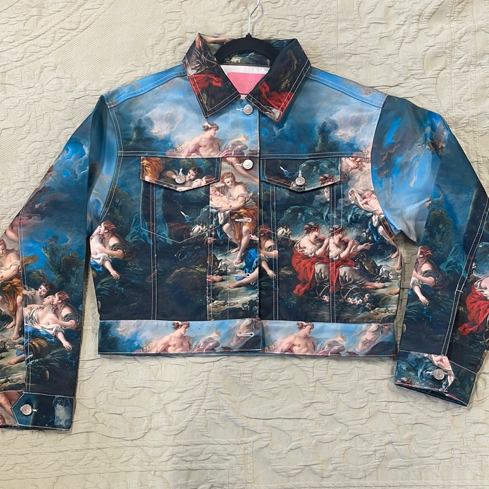 Mural Cropped Jacket by Azalea Wang